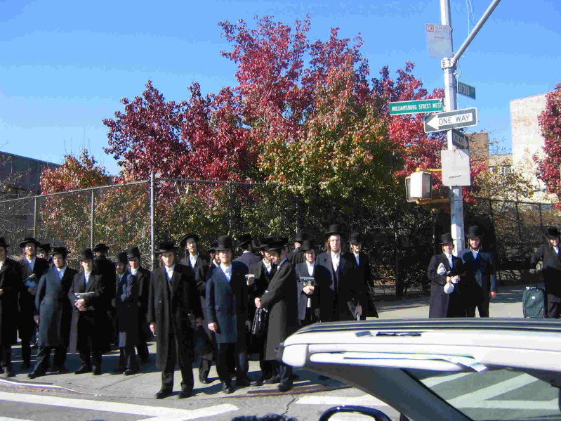 Hasidic Jewish fans in Williamsburg, Brooklyn